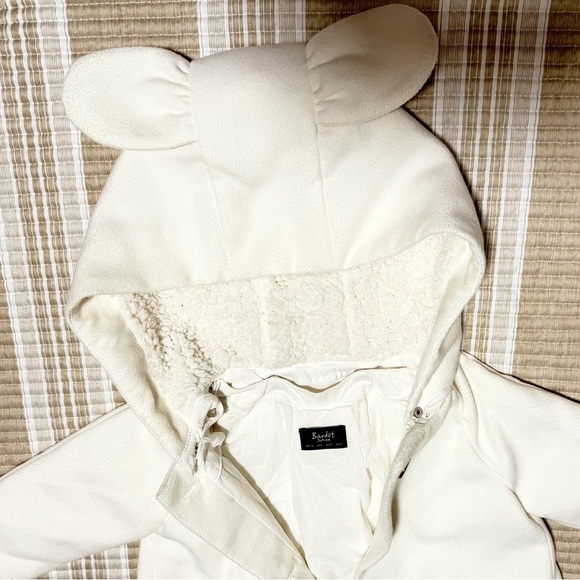Preowned Excellent Condition Bardot Toddler Bear Ear Hooded Coat 6Y Ivory - Picture 6 of 11